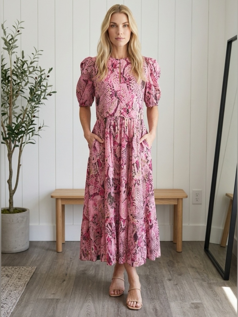 Jude Connally pink print cotton dress
